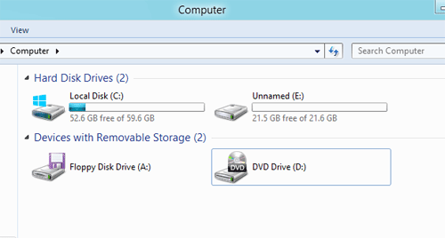 Windows 8 Computer Drives